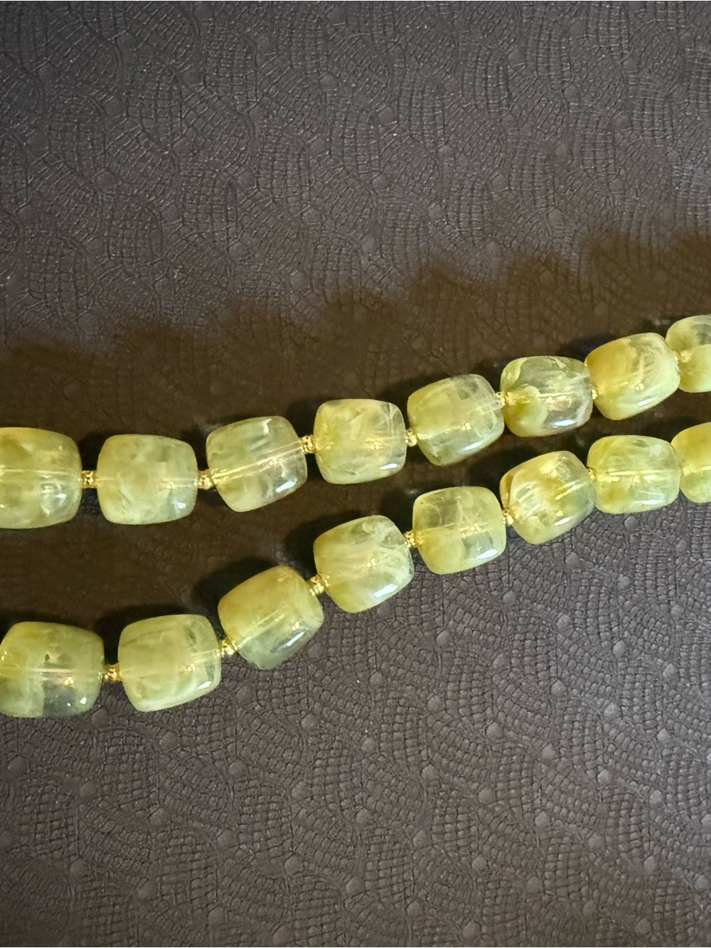 Green Glass Cube Bead Necklace - Women Jewelry 15